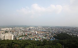 The panoramic view of Seosan from Seosan Tower