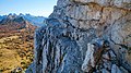 Auf dem Ballband oberhalb des Rifugio Venezia