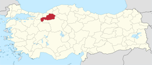 Местоположба на покраината Bolu во Турција