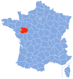 Location o Maine-et-Loire in Fraunce