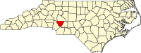 Locatie van Cabarrus County in North Carolina