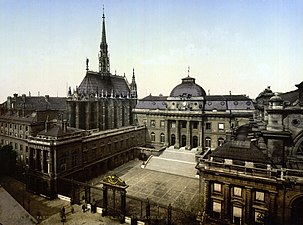 La Cour du Mai et la Sainte Chapelle, Boulevard du Palais (photochrome pris entre 1890 et 1900).