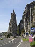 Le rocher Bayard de Dinant vu d'Anseremme.