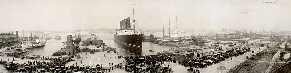 „Lusitania” po zdobyciu Błękitnej Wstęgi Atlantyku w 1907