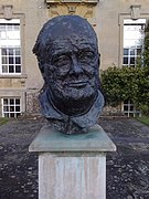 Bust of Winston Churchill on the terrace
