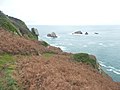 Le rocher du Danou et les rochers avoisinants vus de la Pointe de Kerivoal.