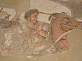 Close up of Alexander the Great on the Alexander Mosaic, in the Naples National Archaeological Museum