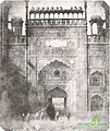 Gateway of Badshahi Mosque in the aftermath of the Second-Anglo Sikh War, Lahore, ca.1849