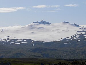 Snaefellsjökull von Norden, von Hellissandur (Juli 2009)