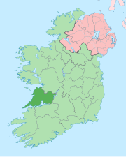 Položaj okruga Kler na irskom ostrvu