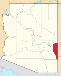 Locatie van Greenlee County in Arizona