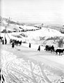 Német katonák menetelnek a front felé a finn Alaluostari falu közelében, 1941 októbere