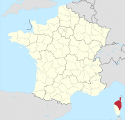 Lage des Departements Haute-Corse in Frankreich