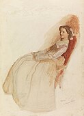Fanny, Sketch of a girl in crinoline dress (1903)
