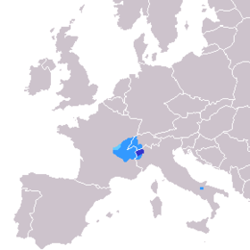 Lo cârro lengouistico de l’arpetan en Eropa du Cuchient.