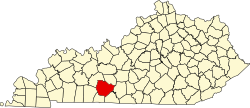 Karte von Warren County innerhalb von Kentucky