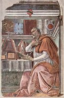 Fresco Sv. Avgust v svojem studiu, Ognissanti, 1480