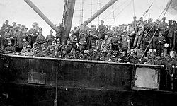 Шведская бригада возвращается домой после участия в войне в Финляндии, 1918 год