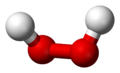 Model bola dan batang molekul hidrogen peroksida