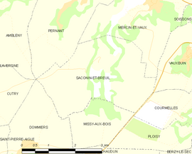 Mapa obce Saconin-et-Breuil