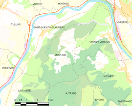 Mapa obce Montaud