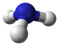 分子の幾何配置は電子対の配置から推論できる。アンモニアは三角錐形幾何配置を持つことが示されている。