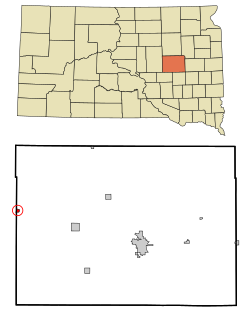 Location in Beadle County and the state of South Dakota