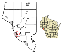 Location of Cochrane in Buffalo County, Wisconsin.