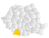 Bản đồ Romania thể hiện huyện Dolj