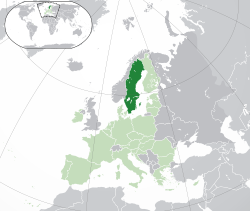 Kahamutang han  Suwesya  (dark green) – ha Europe  (green & dark grey) – ha the European Union  (green)  —  [Legend]