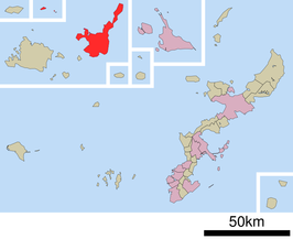 Situering van Ishigaki in de prefectuur Okinawa