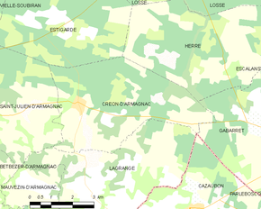 Poziția localității Créon-d'Armagnac