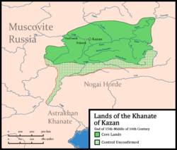 The Khanate of Kazan, c. 1500–1550.