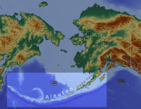 Karta sa položajem Aleuta