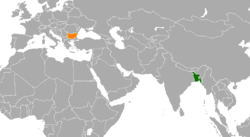 Map indicating locations of Bangladesh and Bulgaria
