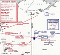 Kart over styrker og området for slaget Kartskisse av: The Department of History, United States Military Academy