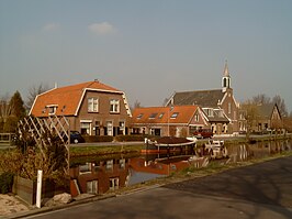 Dorpszicht met Gereformeerde kerk van Brandwijk