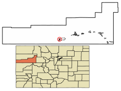 Location of Parachute in Garfield County, Colorado.