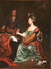 Michiel van Musscher, A Lute Lesson Interrupted.