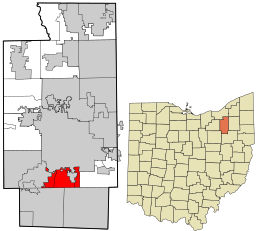 Location in Summit County and the state of Ohio.