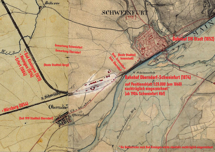 Bayerische Urpositionsblätter Oberndorf-Schweinfurt (um 1860)