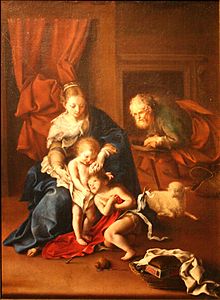 Bartolomeo Guidobono Heilige Familie mit dem Johannesknaben (um 1700).