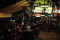 Italian restaurants on Lygon Street at night