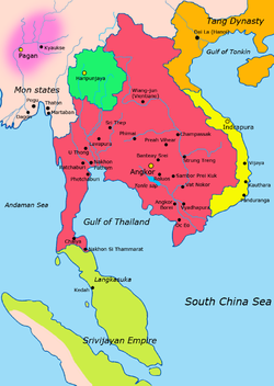 900 CE Reid: Khmer Empire Green: Haripunjaya Yellae: Champa