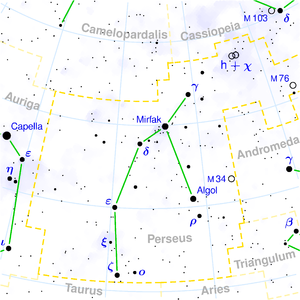 Карта на съзвездието Персей‎