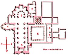 Planta del monasterio de Fitero.