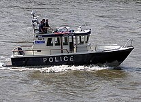 London Metropolitan Police boat Gabriel Franks on the Thames in 2005