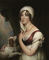 Mevr Sarah Trumbull met een spaniël, 1802