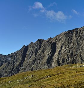 Vue de la Westliche Erlsbacher Spitze (au centre) depuis le nord.