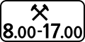 Above sign effective during working days during times